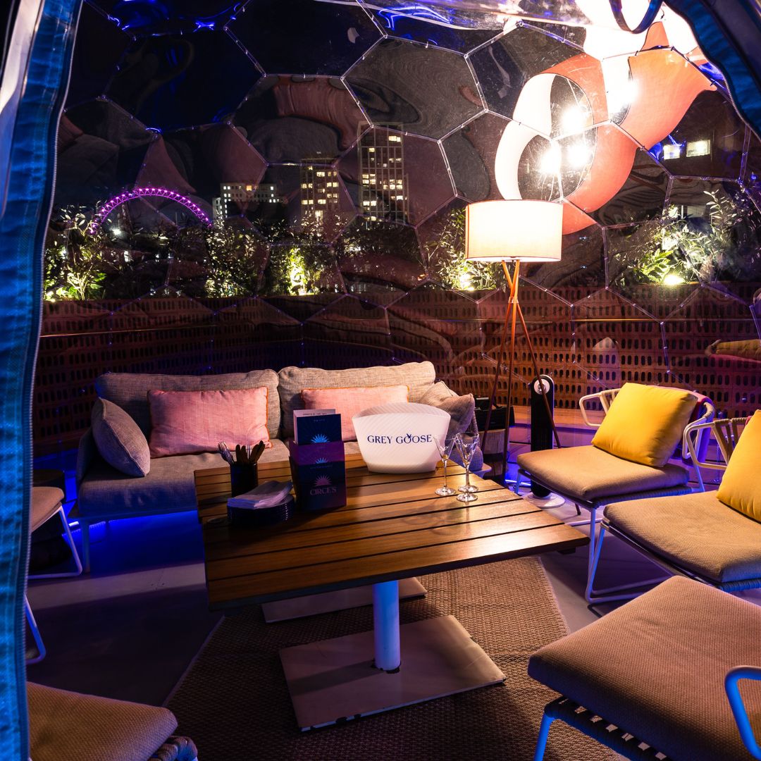 Circe's Rooftop Waterloo pods available for private hire