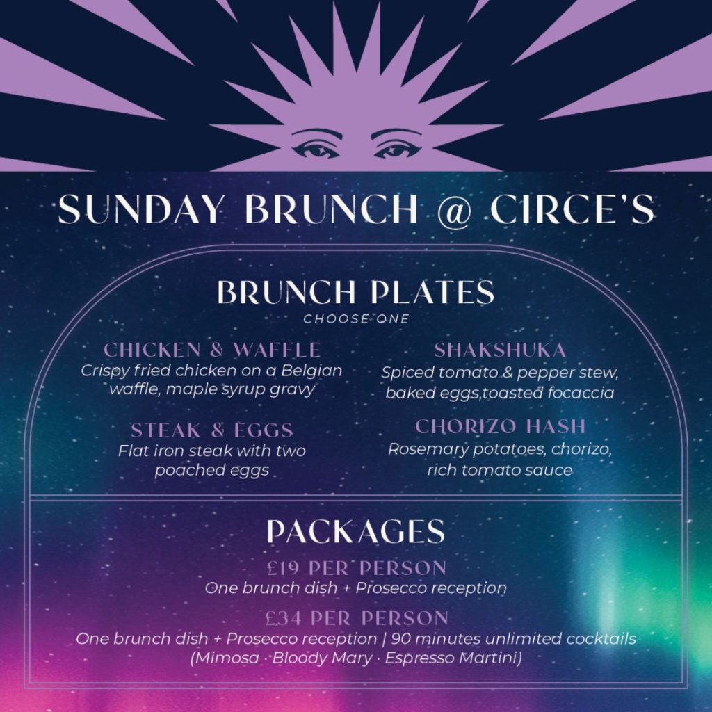 Sunday Brunch - Circe's Rooftop Bar Waterloo